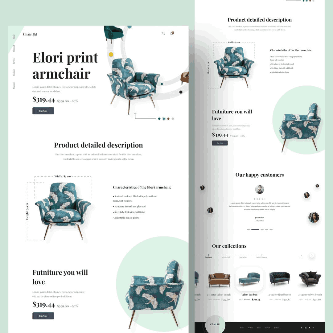 Modern e-commerce website template showcasing product grid