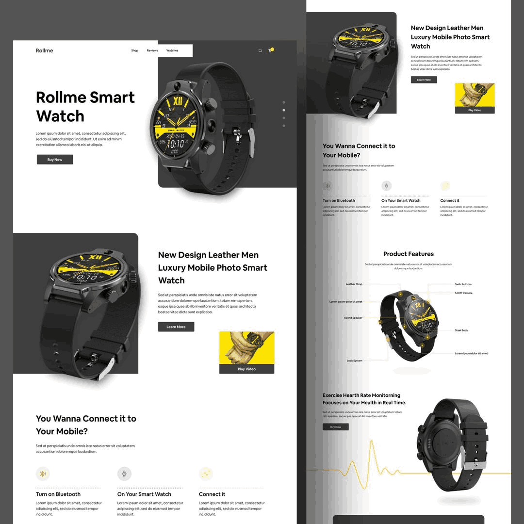 Technology startup landing page template with call-to-action