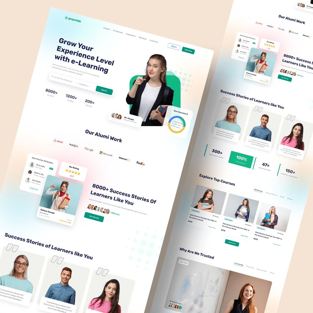 Electronics store website template with product categories