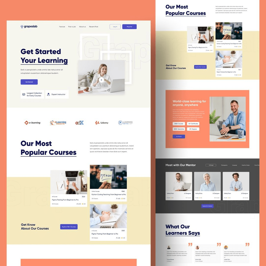 Travel blog website template with photography focus