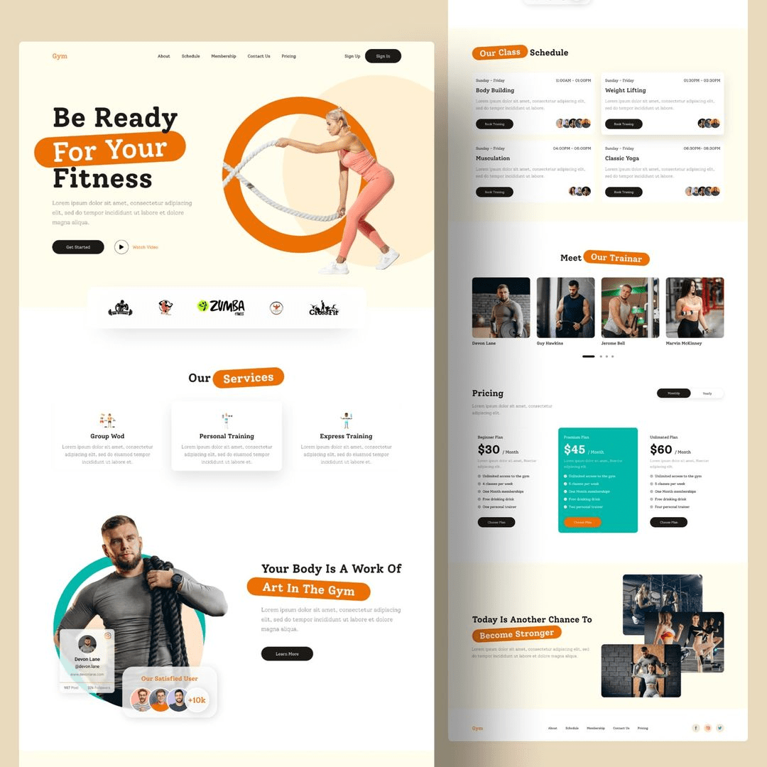 Construction company website template with project showcase