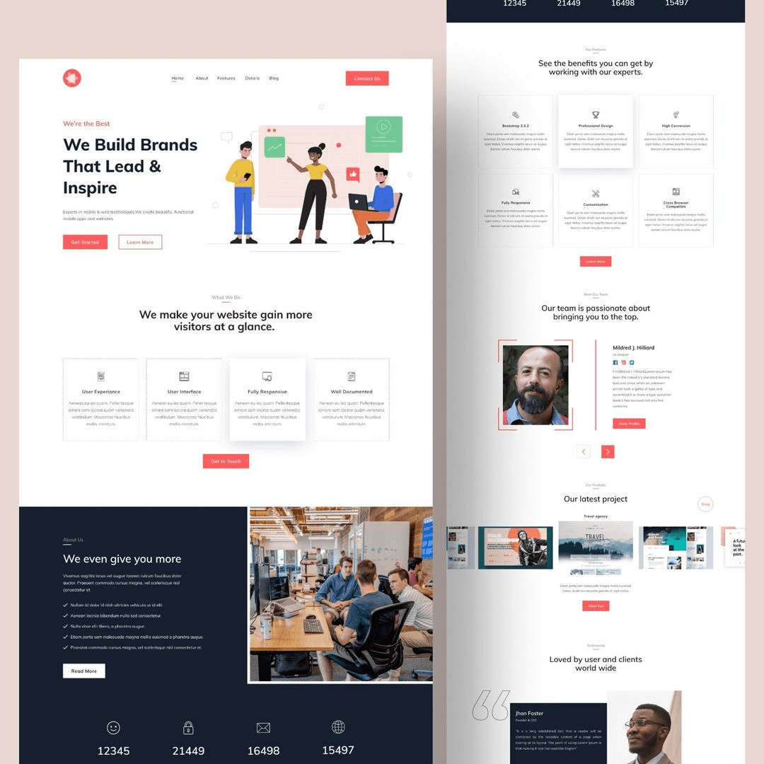 Food delivery website template with order system